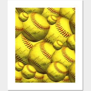 Softball balls Posters and Art